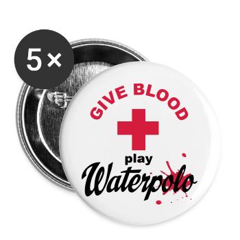 water-polo - Lot de 5 petits badges (25 mm) - blanc - Devant