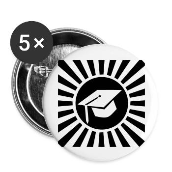 graduation cap - Buttons small 1''/25 mm (5-pack) - white - Front