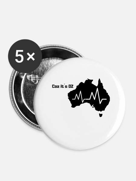Weil es Australien ist, reisen, Down Under, Reise - Buttons klein 25 mm (5er Pack) - Weiß