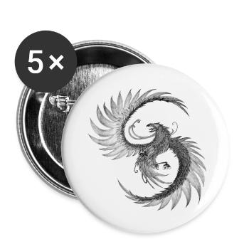 Phoenix from the ashes - Buttons small 1''/25 mm (5-pack) - white - Front