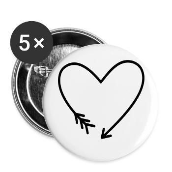 Heart arrow icons love force gift - Buttons small 1''/25 mm (5-pack) - white - Front