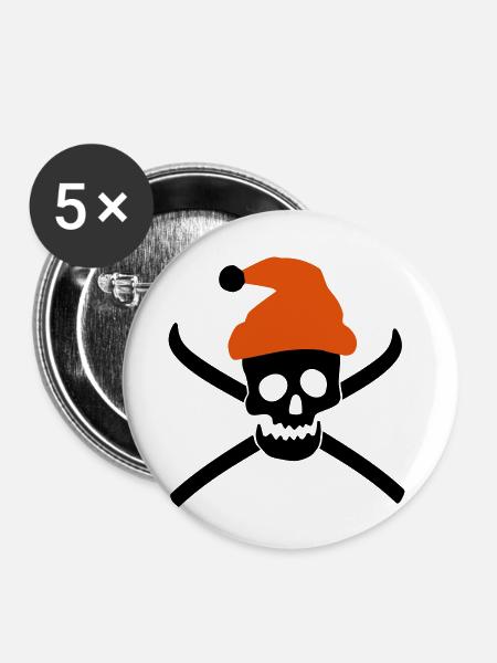 Ski - Buttons klein 25 mm (5er Pack) - Weiß
