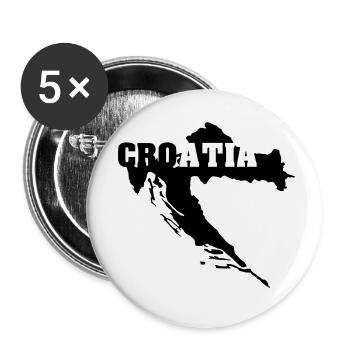 Croatie (ID: 002004) - Lot de 5 petits badges (25 mm) - blanc - Devant