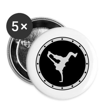 Hip Hop - Buttons small 1''/25 mm (5-pack) - white - Front
