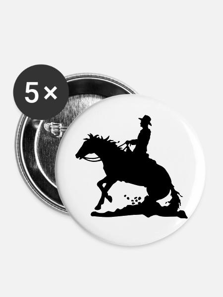 Western Man - Buttons klein 25 mm (5er Pack) - Weiß