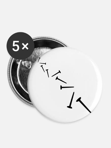 Screws Pattern - Buttons klein 25 mm (5er Pack) - Weiß
