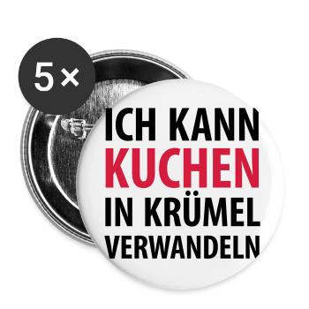 Ich kann Kuchen in Krümel verwandeln Zauber Magie - Buttons klein 25 mm (5er Pack) - Weiß - Vorne