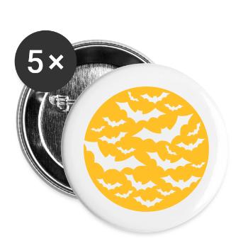 Chauve-souris - Lot de 5 petits badges (25 mm) - blanc - Devant