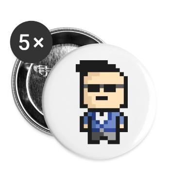 8-Bit-Style - Buttons klein 25 mm (5er Pack) - Weiß - Vorne