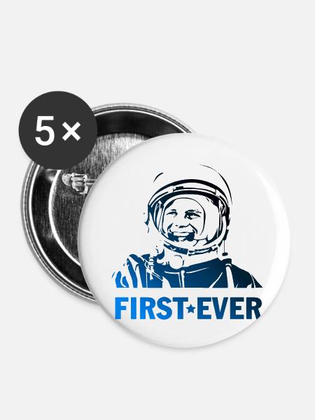 gagarin first ever - Buttons klein 25 mm (5er Pack) - Weiß