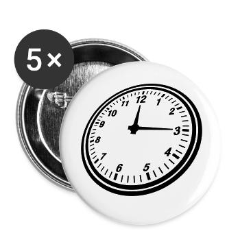 clock_design_yu1 - Buttons small 1''/25 mm (5-pack) - white - Front