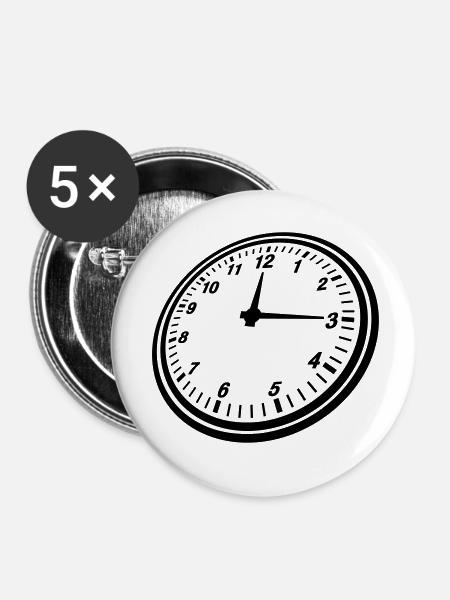 clock_design_yu1 - Buttons klein 25 mm (5er Pack) - Weiß