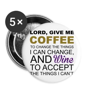 Coffee & Wine - Buttons small 1''/25 mm (5-pack) - white - Front