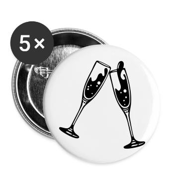 prosit - Buttons klein 25 mm (5er Pack) - Weiß - Vorne