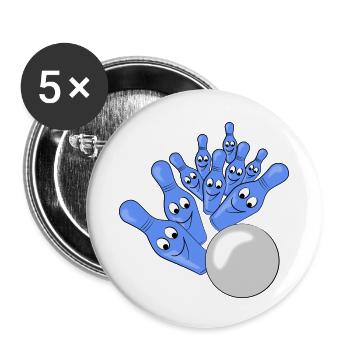 bowling - Lot de 5 petits badges (25 mm) - blanc - Devant