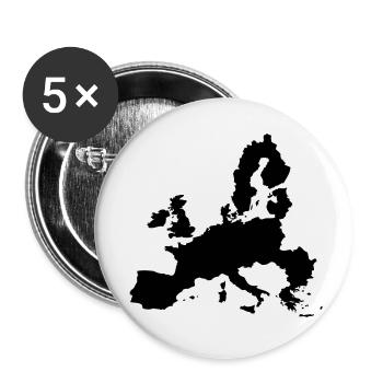 map of europe europe europa - Buttons small 1''/25 mm (5-pack) - white - Front