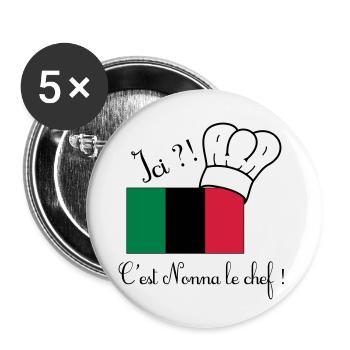 Nonna le chef - Lot de 5 petits badges (25 mm) - blanc - Devant