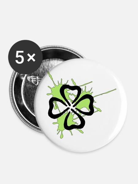 kleeblatt - Buttons klein 25 mm (5er Pack) - Weiß
