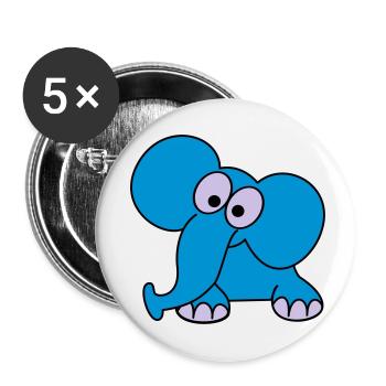 elefant - Buttons klein 25 mm (5er Pack) - Weiß - Vorne