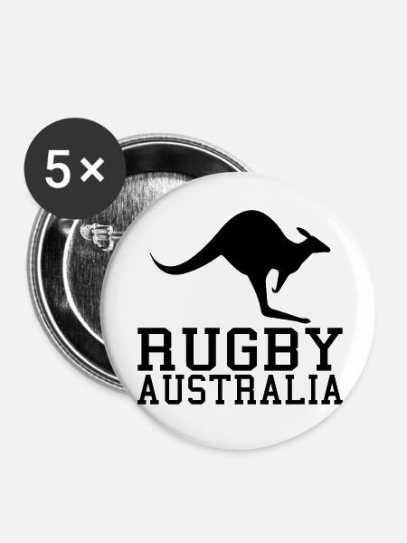 Rugby Australia - Buttons klein 25 mm (5er Pack) - Weiß