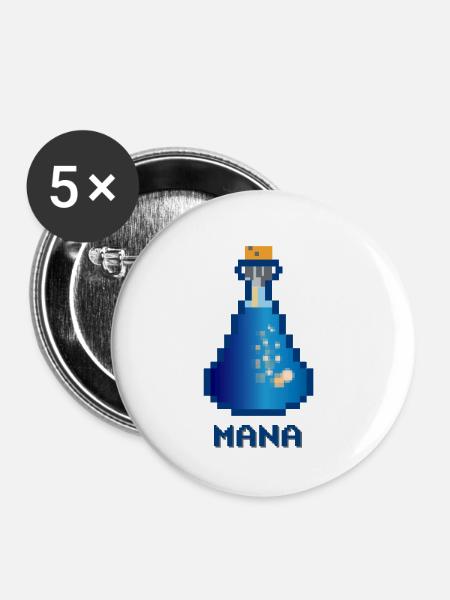 Manatrank - Retro Shirt - Buttons klein 25 mm (5er Pack) - Weiß