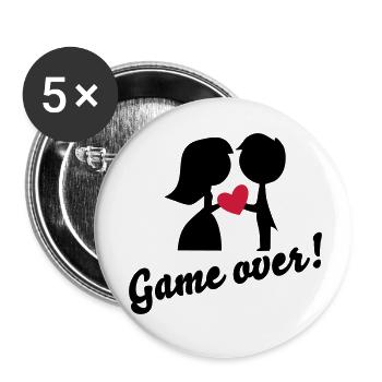 wedding - Buttons small 1''/25 mm (5-pack) - white - Front