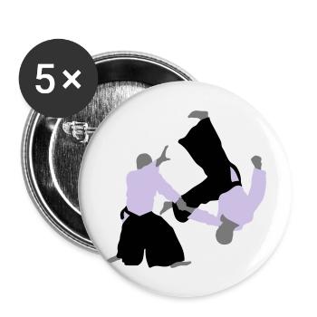 Aikido - Buttons klein 25 mm (5er Pack) - Weiß - Vorne