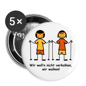 Walking II - Buttons klein 25 mm (5er Pack) - Weiß - Vorne