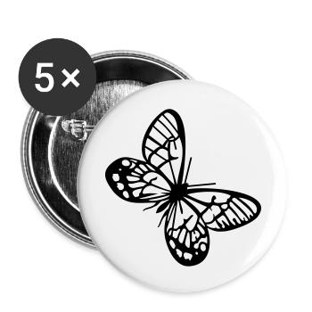 Schmetterlinge: Callitaera Aurora - Lot de 5 petits badges (25 mm) - blanc - Devant
