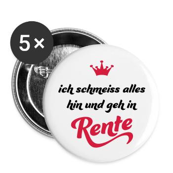 ruhestand - Buttons klein 25 mm (5er Pack) - Weiß - Vorne