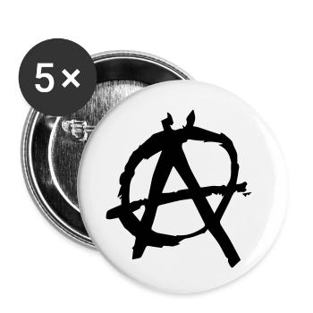 anarchy - Buttons klein 25 mm (5er Pack) - Weiß - Vorne