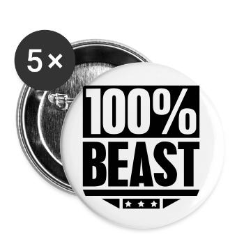 100percent_beast_f1 - Lot de 5 petits badges (25 mm) - blanc - Devant