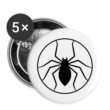 Circle Spider Logo Design - Buttons small 1''/25 mm (5-pack) - white - Front