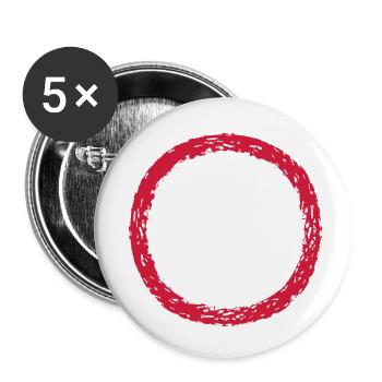 cracks round circle ring round stripe line beam u - Buttons small 1''/25 mm (5-pack) - white - Front