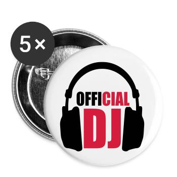 Official DJ - Buttons small 1''/25 mm (5-pack) - white - Front