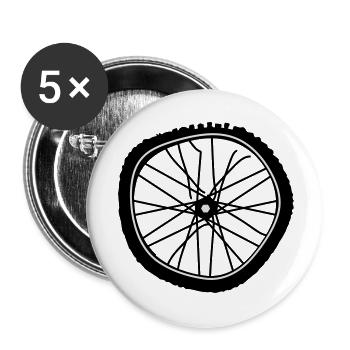 A pneu de vélo cassés - Lot de 5 petits badges (25 mm) - blanc - Devant