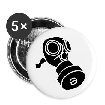 Gasmaske poison gas mask fallout giftgas BondageSM - Buttons small 1''/25 mm (5-pack) - white - Front