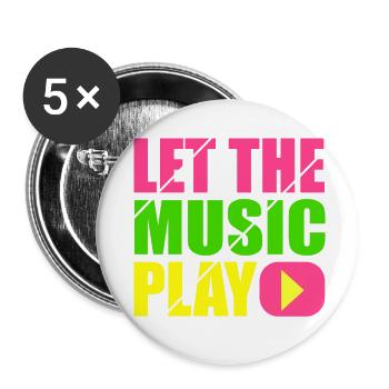 let the music play - Buttons small 1''/25 mm (5-pack) - white - Front
