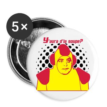 y'aura d'la soupe jacques villeret - Lot de 5 petits badges (25 mm) - blanc - Devant