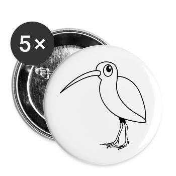 Schnepfe Vogel Tier witzig süss Design - Buttons klein 25 mm (5er Pack) - Weiß - Vorne