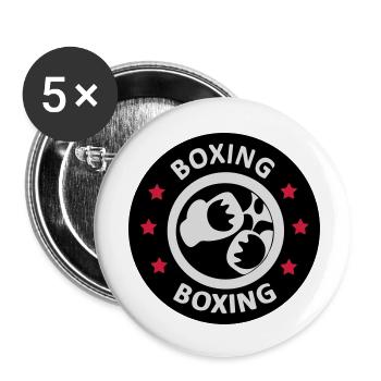 Boxing - Buttons klein 25 mm (5er Pack) - Weiß - Vorne