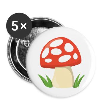 Pilz - Buttons klein 25 mm (5er Pack) - Weiß - Vorne