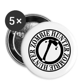 Zombie Hunter - Buttons klein 25 mm (5er Pack) - Weiß - Vorne