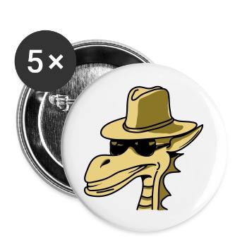 Drache Hut sonnenbrille cool comic Design - Buttons klein 25 mm (5er Pack) - Weiß - Vorne