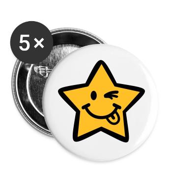 Star - Buttons small 1''/25 mm (5-pack) - white - Front