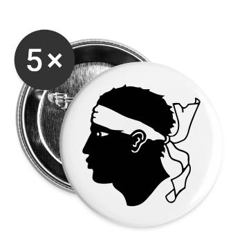 Corsica Korsika - Buttons klein 25 mm (5er Pack) - Weiß - Vorne