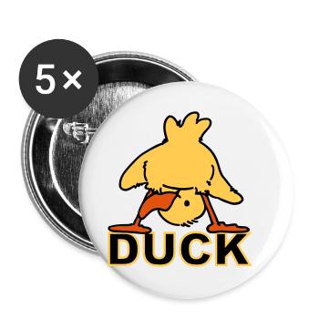 Ducking Duck (3 colors) - Buttons small 1''/25 mm (5-pack) - white - Front