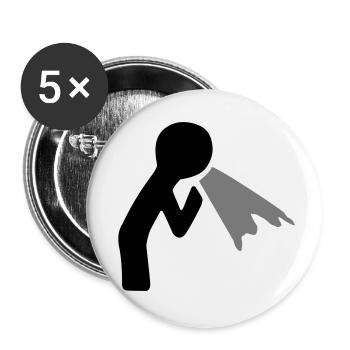 Kotzende Figur - Buttons klein 25 mm (5er Pack) - Weiß - Vorne