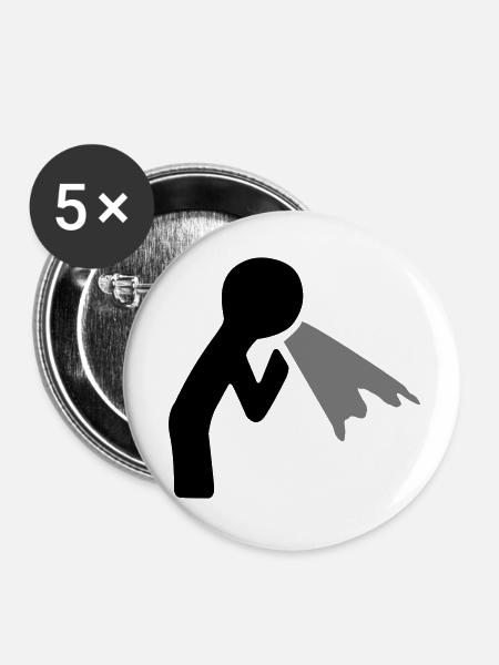 Kotzende Figur - Buttons klein 25 mm (5er Pack) - Weiß