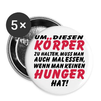 koerper_hunger_vec_2 de anl - Buttons klein 25 mm (5er Pack) - Weiß - Vorne